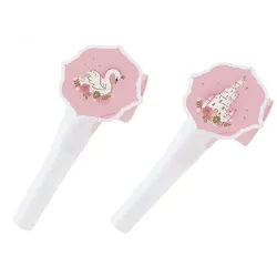 Set di 8 trombe a tromba per feste Princess Swan