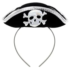 Fascia per capelli con teschio pirata