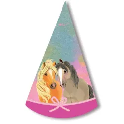 Cappello da festa Horses Pretty Pony, a forma di cono, 8 pz