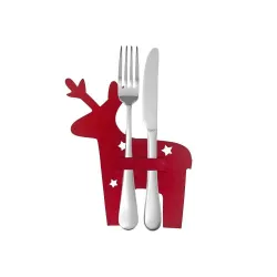Portaposate Natale Renna Rossa 4 pz