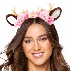 Fascia per capelli con animali in cervo rosa