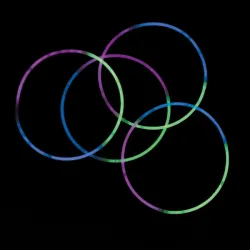 Set di collane tricolori luminose, 4 pezzi, 60 cm