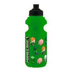 Bottiglia di plastica verde Minecraft, bottiglia sportiva da 350 ml