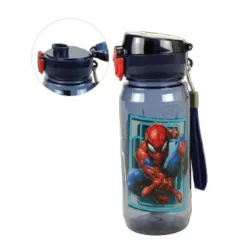 Bottiglia in plastica Spiderman World con gancio da 600 ml
