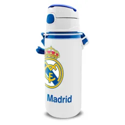 Borraccia in alluminio con stemma del Real Madrid con moschettone da 600 ml