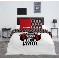 Money Heist Ciao matrimoniale, copripiumino matrimoniale 200x200 cm, 65x65 cm