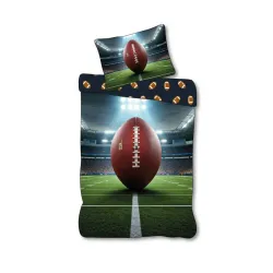 Set biancheria da letto da football americano per campo sportivo 140x200 cm, 70x90 cm