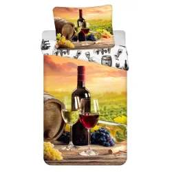 Set biancheria da letto Wine Nature 140x200 cm, 70x90 cm