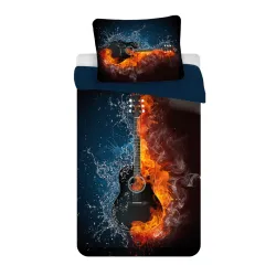 Set biancheria da letto Guitar Contrast 140x200 cm, microfibra 70x90 cm