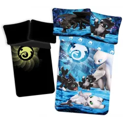Set biancheria da letto fluorescente How To Train Your Dragon Babies 140x200 cm, 70x90 cm