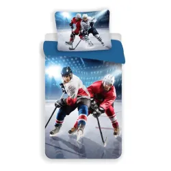 Set biancheria da letto Hockey Fight 140x200 cm, microfibra 70x90 cm