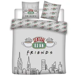 Friends Grigio matrimoniale, set copripiumino matrimoniale 240x220 cm, 63x63 cm Microfibra