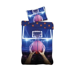 Set biancheria da letto da basket con sacco sportivo 140x200 cm, 70x90 cm