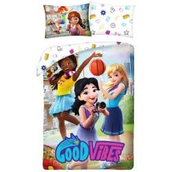 Set biancheria da letto Lego Good Vibes Friends 140x200 cm, 70x90 cm