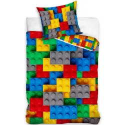 Set biancheria da letto con motivo Bricks Lego 140x200 cm, 70x90 cm