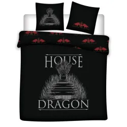 Il Trono di Spade Casa del Drago matrimoniale, copripiumino king size 240x220 cm, 63x63 cm Microfibra