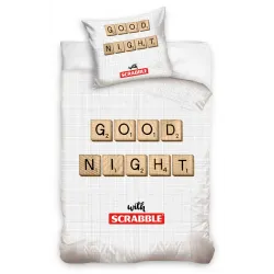 Scrabble Good Night bedding cover 140x200cm, 70x90 cm