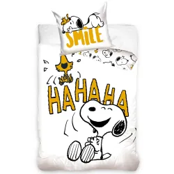 Set biancheria da letto Snoopy Smile 140x200 cm, 70x90 cm