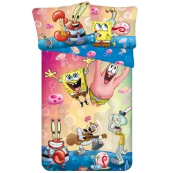 Copripiumino SpongeBob Party 140x200 cm, microfibra 70x90 cm