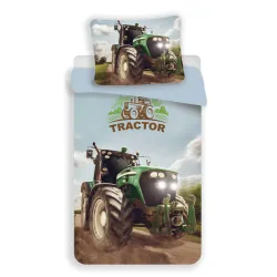 Set biancheria da letto Tractor Green 140x200 cm, microfibra 70x90 cm