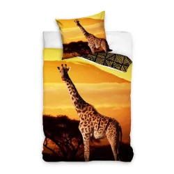 Set biancheria da letto Giraffa Savana 140x200 cm, 70x90 cm