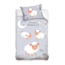 Set biancheria da letto per bambini pecora 100x135 cm, 40x60 cm