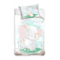 Copripiumino per bambini Elefante 100x135 cm, 40x60 cm