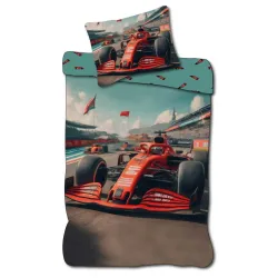 Copripiumino per bambini Vehicle Race Formula 1 100x135 cm, 40x60 cm