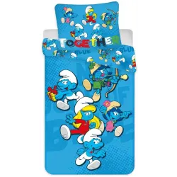 Set biancheria da letto per bambini I Puffi Insieme 100x140 cm, 40x45 cm