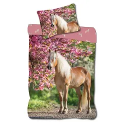 Set biancheria da letto per bambini Cavalli Cherry Blossom 100x135 cm, 40x60 cm