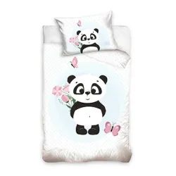 Set biancheria da letto per bambini Panda 90x120 cm, 40x60 cm