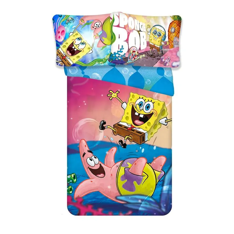 Set biancheria da letto per la scuola materna per bambini SpongeBob Splash 100×135 cm, 40×60 cm