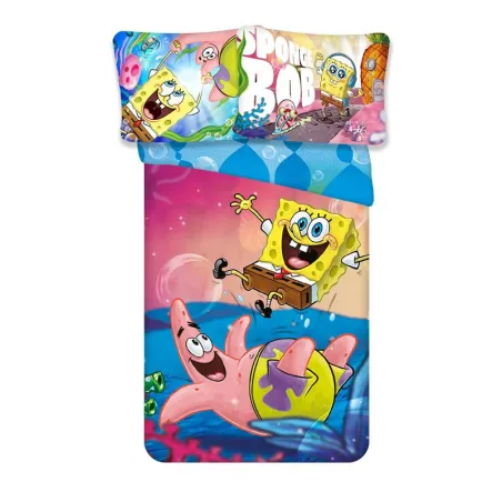Set biancheria da letto per la scuola materna per bambini SpongeBob Splash 100×135 cm, 40×60 cm