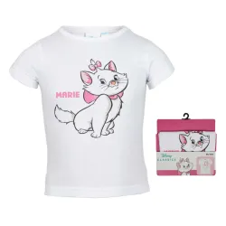 Maglietta corta per bambini Disney Marie gatto bianco, 92-128 cm