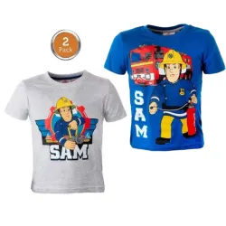 Maglietta corta per bambini Sam il pompiere, set da 2 pezzi 122/128 cm