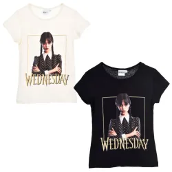 T-shirt corta per bambini Wednesday Gloomy, top 6-12 anni