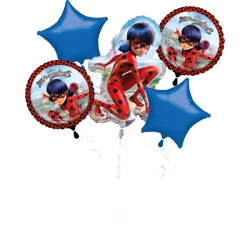 Set di 5 palloncini foil Miraculous Ladybug City