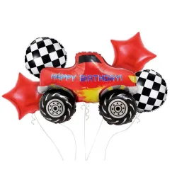 Set di 5 palloncini foil per veicoli Monster Truck