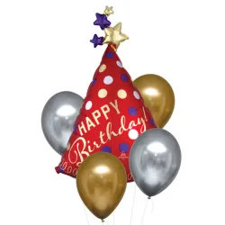 Set di 5 palloncini foil Satin Luxe Happy Birthday