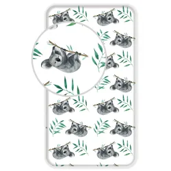 Lenzuolo con angoli Koala bianco 90x200 cm