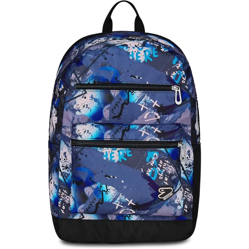 Seven Zaino Scuola Reversible con Cuffie Wireless, Grigio Blu, Reversibile, 29 L,