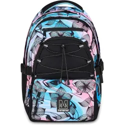 Mitama Zaino Scuola BDBF FLOWER BREEZE, Celeste, Zaino Triplo Scomparto, Tasca Porta Borraccia, Porta USB Integrata