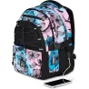 Mitama Zaino Scuola BDBF FLOWER BREEZE, Celeste, Zaino Triplo Scomparto, Tasca Porta Borraccia, Porta USB Integrata