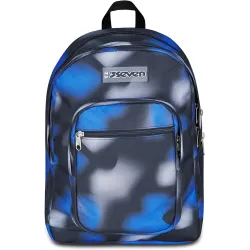 Seven Zaino Scuola Freethink, Blu Nero, Doppio Scomparto Con Tasca per PC e Tasca per Borraccia