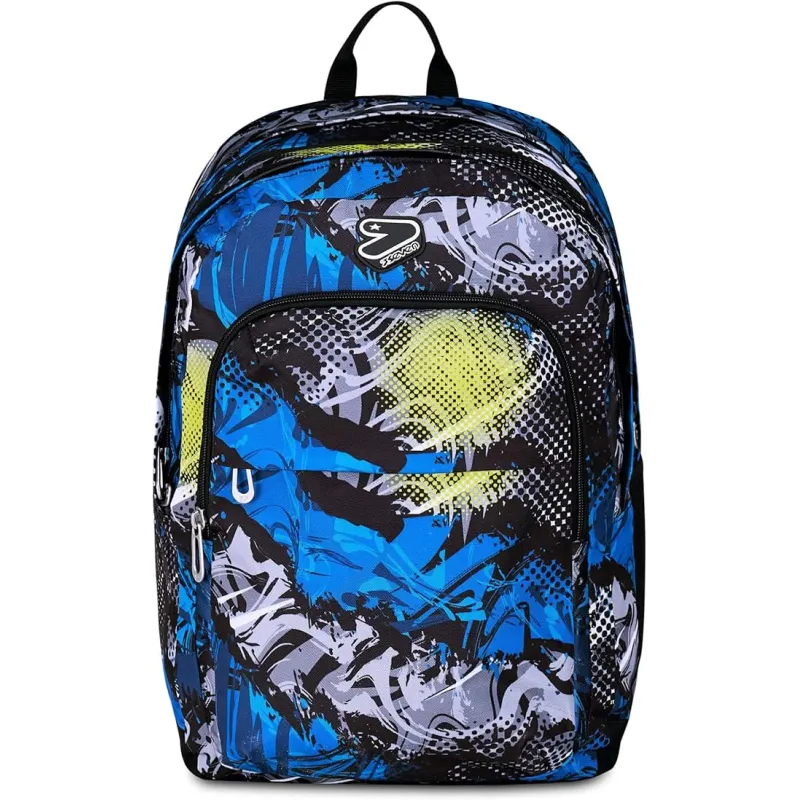 Seven Zaino Scuola Reversibile, Blu, Zaino Doppio Scomparto Con Auricolari Wireless, Tasca Porta PC e Tasca Porta Borraccia