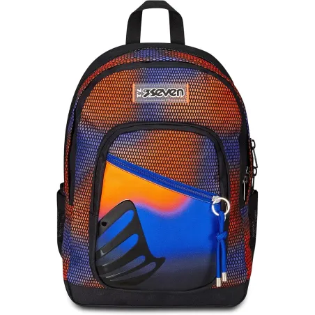 Seven Zaino Scuola Freethink, Blu, Shadefull Boy, Zaino Doppio Scomparto, Tasca Porta PC o Tablet e Tasca Porta Borraccia