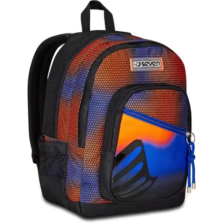 Seven Zaino Scuola Freethink, Blu, Shadefull Boy, Zaino Doppio Scomparto, Tasca Porta PC o Tablet e Tasca Porta Borraccia