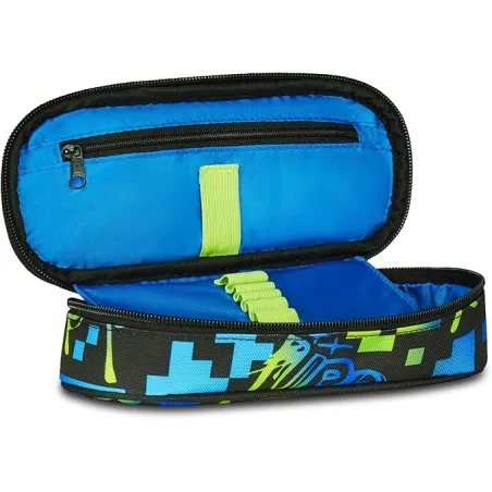Seven Portapenne Scuola Round Plus, Multicolore, Taschino Interno con Zip e Passanti Elastici Portapenne