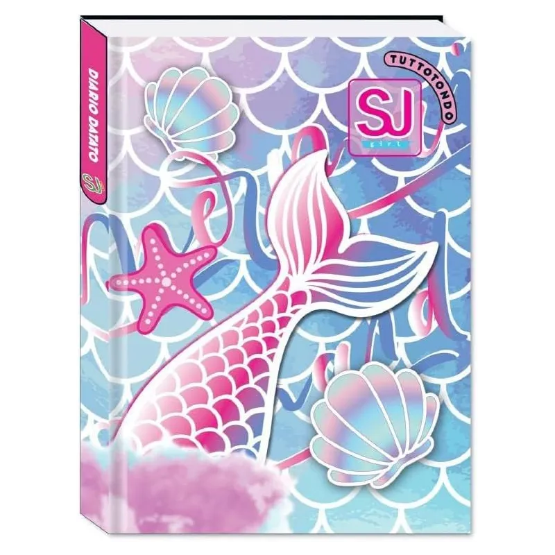 Diario Grande Agenda Scuola realizzato per SJ GANG ANIMALI GIRL NON DATATO 10 Mesi 20x15 cm (Sirenetta Rosa)