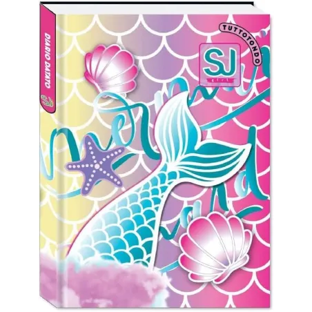 Diario Grande Agenda Scuola realizzato per SJ GANG ANIMALI GIRL NON DATATO 10 Mesi 20x15 cm (Sirenetta Rosa)